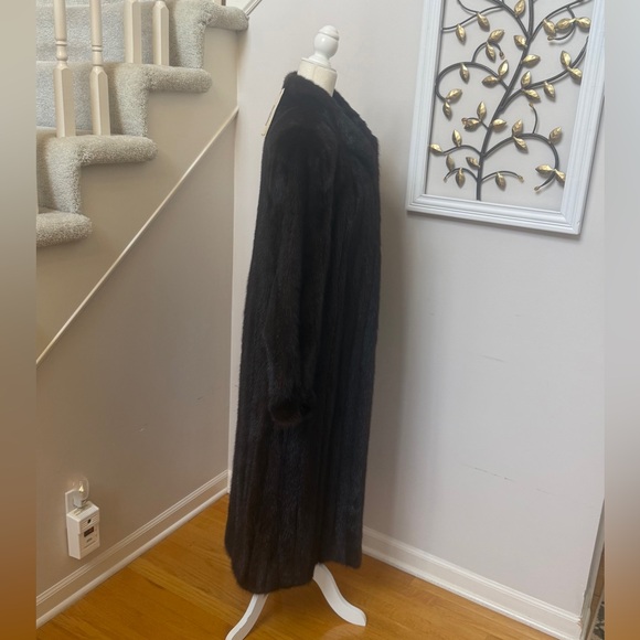 Classic Natural Mahogany Mink Coat Scandinavia Andriana Furs Full Length Sz 12 - Picture 3 of 17